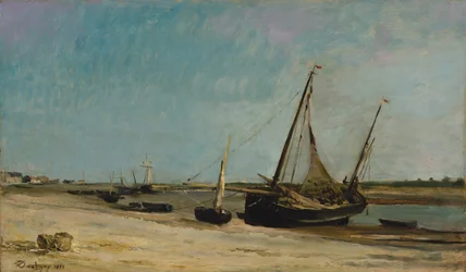 Hajók a tengerparton Étaplesben, 1871.