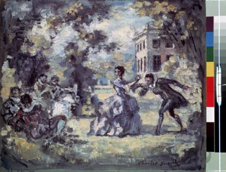 ""Scene galante"" (Szerelmes jelenet) Charles Guerin (1875-1939) festménye 1908 körül Szentpétervár, Ermitázs Múzeum DR