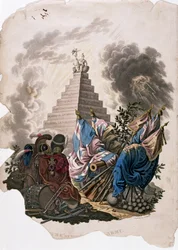 Elülső kép Charles Hamilton Smith „A Brit Birodalom hadseregének jelmezei, az utolsó szabályok szerint 1812” című művéből, J. C. Stadler akvatinta, kiadó: Colnaghi and Co, 1812-15 (színes