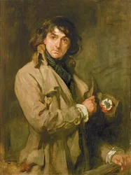 Sir John Martin Harvey portréja Sydney Carton szerepében Charles Dickens (1812-1870) „The Only Way”/„A Tale of Two Cities” című filmjében (olaj, vászon)