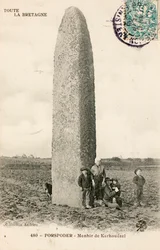 Régi képeslap/Menhir de Kerhouezel/Porspoder/Finistere/Bretagne/Franciaország
