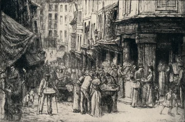 "Tömeg, Rue Mouffetard", 1915