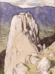 The Pillar Rock, 1928 (tinta, wc és gouache papíron)