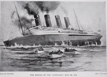 A Lusitania elsüllyedése, 1915. május 7., illusztráció a 