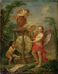 Ámor élezi a nyilát, 1750