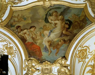 Charles Joseph Natoire (Charles-Joseph Natoire) Szerelem mennyezet című festménye elragadta a pszichét a mennyben