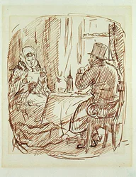 A szénéhség (toll és barna tinta a papíron)