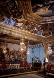 A múzsák szalonja, Vaux Le Vicomte kastélya (Vaux-Le-Vicomte). Charles Lebrun (Le Brun) dekorációja (1619-1690)