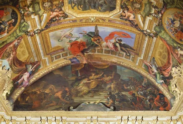 Németország és Spanyolország szövetsége Hollandiával, 1672, Mennyezeti festmény a Galerie des Glaces-ből