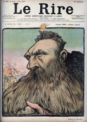 Auguste Rodin (1840-1917) szobrász, Augustus – Charles Leandre (1862-1934) rajzfilmje a „Le Rire” című filmben június 4-én