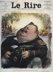 I. Károly portugál király (1863-1908) - I. Carlos, Portugália és Algarve királya - Charles Leandre (1862-1934) karikatúrája a «Le Rire» november 8-i számában