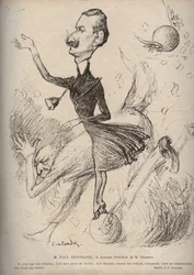 Paul Deschanel úr, a ház új elnöke – Charles Leandre (1862-1934) rajzfilmje a „The Rire” című filmben, 1898