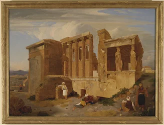 Az Erechtheum, Athén, alakokkal az előtérben