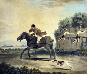 A csapat elülső lova, a Pytchley-vadászatból, F. Dukes (1745-1812) metszete