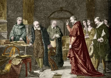 Galileo Galilei dit Galilee olasz csillagász (1564-1642) fogsága, metszet Charles Muller festménye után