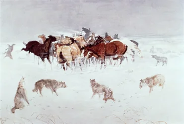"Flying Hooves" (akvarell papíron)