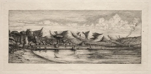 Seine Fishing a Charcoal Burners Pointnál, Akaroa, 1865.