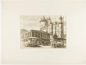 A Grand Châtelet, Párizs, kb. 1780, egy korábbi rajz után
