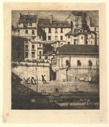 A halottasház, párizsi La Morgue, 1854
