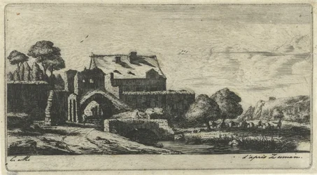 Folyóparti vízimalom Saint-Denis közelében A moulin à eau près de Saint-Denis