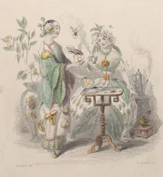 Tea és kávé, Les Fleurs Animées, 1847.