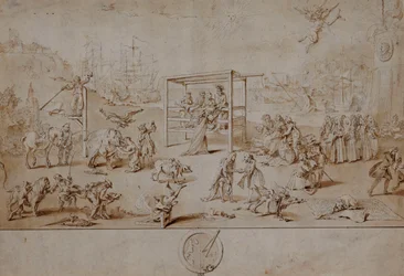 Az európai faj: allegorikus karikatúra Európa politikai helyzetéről 1738–1739-ben,