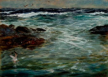 Tengeri tanulmány Portscatho, Cornwall, 1901