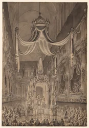 A spanyol Marie-Thérèse, a francia Dauphine temetése a Nôtre Dame templomban...1746, c. 1746.