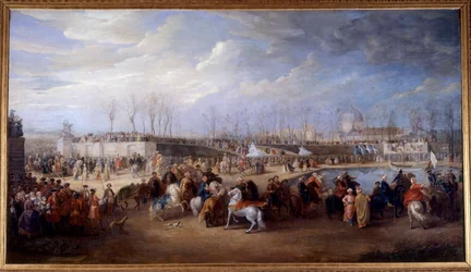 XV. Lajos király fogadta Mehemet Effendi török nagykövetet a nagy Achmet szultán mellett 1721. március 21-én a Tuileries Peinture de Charles Parrocelban.