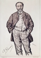 Camille Saint, Saens, francia zeneszerző portréja, 20. század (metszet)