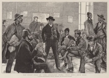 A nagyterem az idegenek otthonában, a West India Dock Roadon