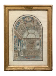 Szoba a Casa del Labradorban, Aranjuez királyi palotájában (toll, tinta és WC papíron)