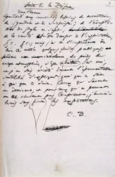 Projekt a „Les Fleurs du Mal” 2. kiadásának előszavához (toll és tinta papíron)