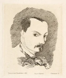 Charles Baudelaire önarcképe, kocsma. 1869 (rézkarc)