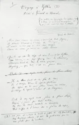 „Voyage a Cythere” autogramvers (toll és tinta papíron) (f/w fotó)