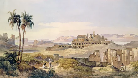 Kilátás Karnak romjaira Egyiptomban