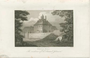 Lichfield – Edial Hall: metszet, nd [c 1805] (nyomtatás)