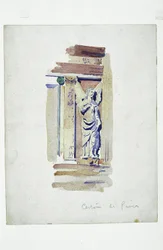 Certosa di Pavia (tanulmány egy faragott angyalról), 1891 (ceruza és akvarell papíron)
