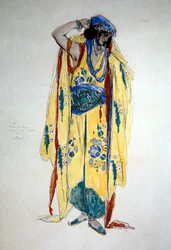 Oulade jelmezterve, 1920 körül (akvarell, gouache és ceruza papíron)