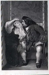 Toby bácsi és az özvegy, vésette Lumb Stocks (1812-92) (metszet)