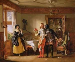 Slender, Shallow közreműködésével, Anne Page-nek udvarol, William Shakespeare (1564-1616) „The Merry Wives of Windsor” című művéből, 1825 (olaj, vászon)