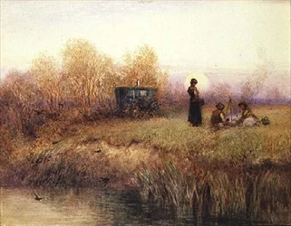 Cigányok (akvarell papíron)