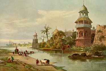 Delhi – A királyok palotája a folyó felől, 1840-es évek, 1901.