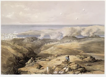 Orosz akkumulátorok „” Sebastopol””-ban, CH. Hardinge. Litho, Vincent Brooks, d. London 1855 Henry Graves.