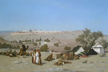 Jeruzsálem az Olajfák hegyéről, 1880-ra.