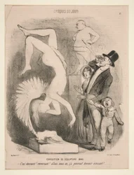 Exposition de Sculpture 1849 (Exhibition of Sculpture 1849), a Le Charivariban megjelent A nap vázlata sorozatból