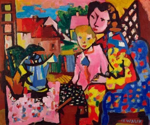 Anya és fiatal fiú (olaj, vászon)