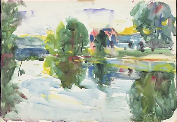 Reflections, Sunny Morning, New Hampshire (akvarell, papír)