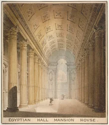 Belső nézet az Egyptian Hall, Mansion House, City of London, 1820