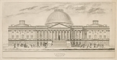 Capitol, Washington, D.C., metszett Henry és James Stone (virágzott 1822-1849), 1826 (akvatinta és vonalmetszet papíron)